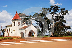 Little Catholic church in the city of Gurue photo