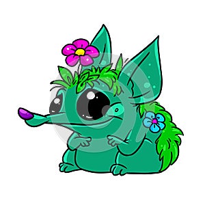 Little character forest myth troll fairy tale character illustration cartoon