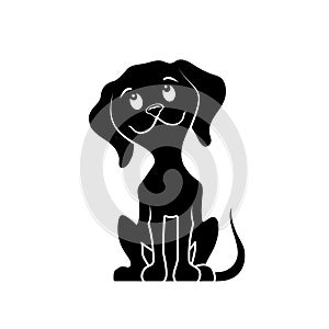 Little cheerful puppy vector illustration