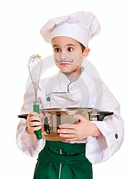 Little chef with kitchen utensil