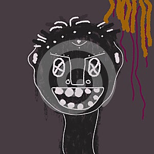 Little child abstract art of Basquiat