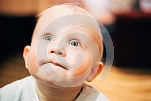 Little Child Baby Boy Close Up Portrait