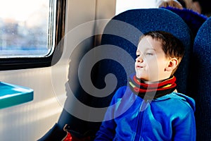 Little child boy travelling