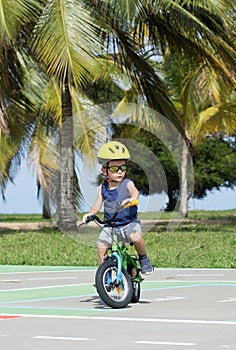 Little child doing sport