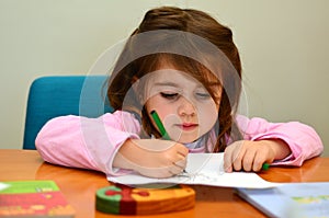 Little child girl painting