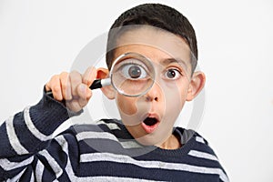 Little child looking with surprise