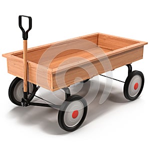 Little Child's Toy Wagon isolated on white 3D Illustration