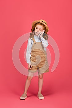 little child talking on smartphone