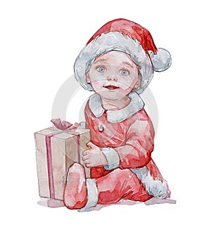 Little child wearing santa costume