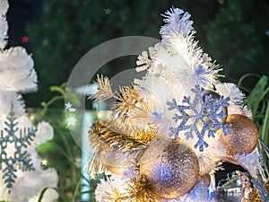 The little christmas tree with the nice decoration of the ball,