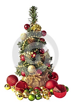 Little christmastree with ornaments photo