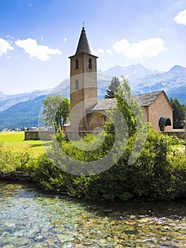 Little church around Sils lake - Upper Engadine Valley - Switzerland