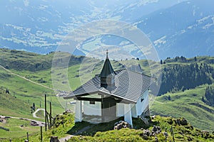 Little church on Kitzbuhel peak,Tirol,Austria