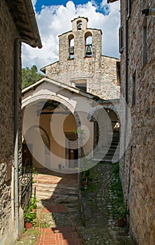 A little church in the picturesque center of Scheggino village in Umbria