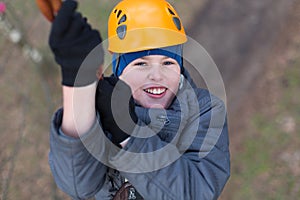 Little climber passes obstacle