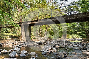 Little Concrete bridge over Rill in forest