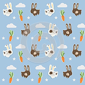 Little cony pattern with cute carrots