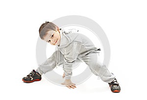 Little cool hip-hop boy in dance