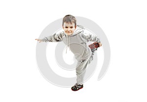 Little cool hip-hop boy in dance