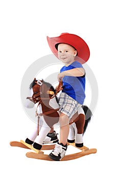 Little cowboy on a horse