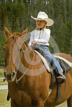 Little Cowgirl on Her Horse