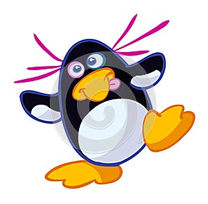 Little crazy funny penguin photo