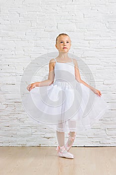 Little cute ballerina. Ballet.