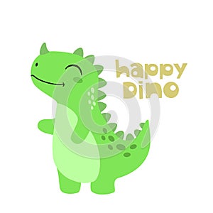 little cute dinosaur. Cartoon of a dinosaurs.