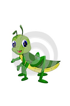 A little cute green grasshopper design animal cartoon