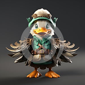 Little Cute Mallard 3d Printed Duck Character In Fantasy Style