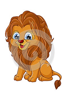 A little cute small brown lion design animal cartoon