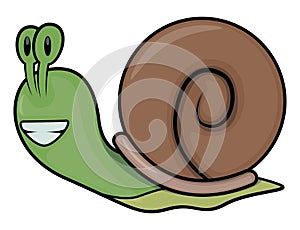 Little Cute Snail Baby Color Illustration