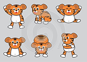 little cute tiger print vector