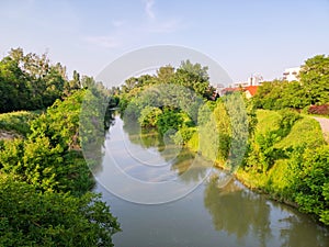 The Little Danube river in Bratislava, Slovakia