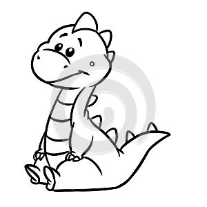 Little dinosaur minimalism character illustration cartoon coloring