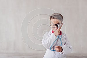 Little doctor with a stethoscope