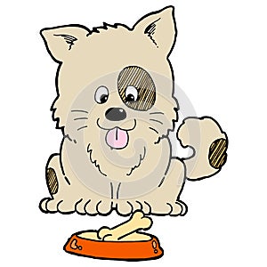 Little dog cartoon illustration