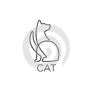 Little Dog hound cat line logo icon designs  illustration