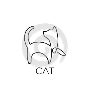 Little Dog hound cat line logo icon designs  illustration