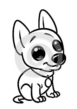 Little dog puppy big eyes animal character cartoon coloring page