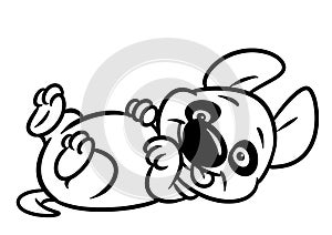 Little dog puppy lies plays animal character cartoon coloring page