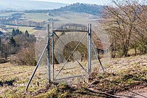 Little door in the middle of nowhere without a fence