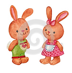 Little easter bunny couple in dress