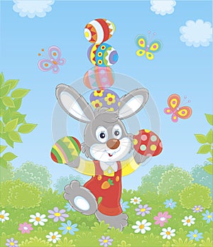 Little Easter Bunny juggler