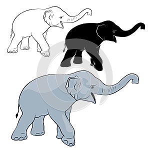 Little Elephant is Funny - vector image