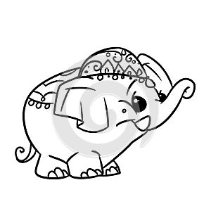 Little elephant patterns character animal illustration cartoon contour coloring