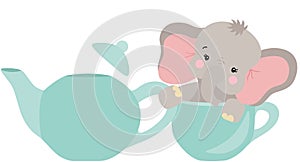 Little elephant in a tea cup