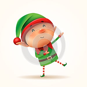 Little elf greets. Isolated