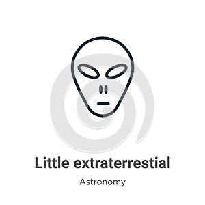 Little extraterrestial outline vector icon. Thin line black little extraterrestial icon, flat vector simple element illustration