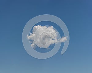 Little fat cloud in clean blue sky, panorama format